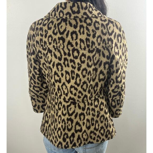 Carlisle Leopard Print Jacket Size 2 Wool Angora Blend Mob Wife - Picture 4 of 6